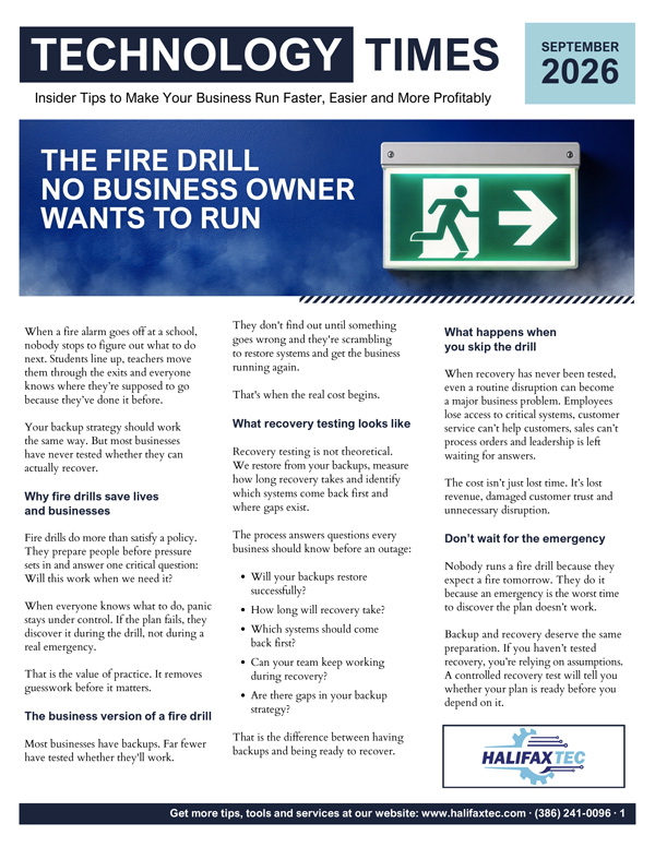 Halifaxtec Tech Times September 2026 newsletter cover